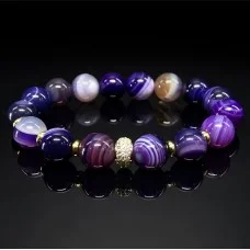 Natural stone bracelet  Agate purple