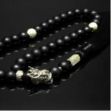 Dragon rosary made of natural stone Shungite