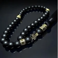 Rosary made of natural stone Shungite