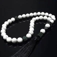 Rosary made of natural stone cacholong