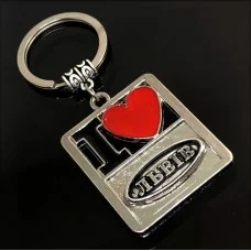 Брелок Львів із металу в стилі I LOVE