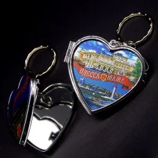 Keychain in the shape of a heart with a mirror Odessa Vorontsov Lighthouse Opera House