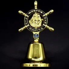 Souvenir Bell Odessa in the form of a steering wheel with a sailboat
