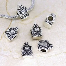 Pandora Charm Beads, HOTEI, Color: Antique Silver, Size: 14x9x9mm, Hole 4.5mm