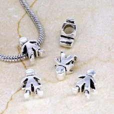 Pandora Charm Beads, Boy, Color: Antique Silver, Size: 14x9x7mm, Hole 4.5mm