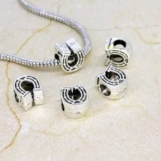 Pandora Charm Beads, Horseshoe, Color: Antique Silver, Size: 11x9x7mm, Hole 4.5mm