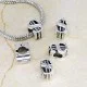 Pandora Charm Beads, Dollar Shape, Color: Antique Silver, Size: 11x7x9mm, Hole 5mm