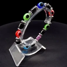 Hematite bracelet with eye of Fatima, girth: 17.5cm