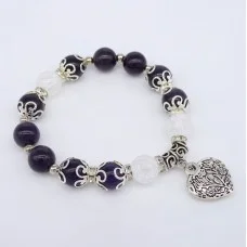 Natural stone bracelet *Amethyst* with elastic, diameter: 10mm, girth: 19cm
