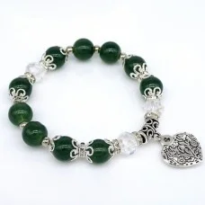 Bracelet made of natural stone *Jade* with elastic band, diameter: 10mm, girth: 18cm