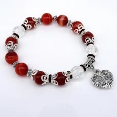 Natural stone bracelet *Carnelian* with elastic band, diameter: 10mm, girth: 20cm