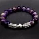 Bracelet Scales made of natural stone "Amethyst" with an elastic band, silver metal fittings, bead diameter: 10mm, size: 19cm+