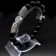 Bracelet made of natural stone Agate black
