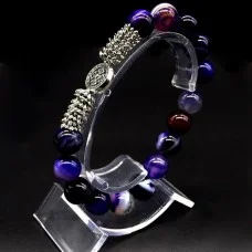 Bracelet made of natural stone Agate purple