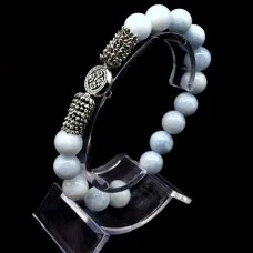 Bracelet made of natural stone Blue agate