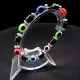 Hematite bracelet with eye of Fatima, girth: 17.5cm