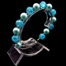 Bracelet *Broken glass* on a fishing line with a carabiner, bead diameter: 10mm, girth: 19cm