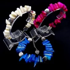 Bracelet made of natural mother-of-pearl "Galtovka" on a fishing line with a lock, accessories: metal in silver. Bead diameter: 12*6mm+-, girth: 19-20cm+