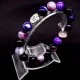 Bracelet with elastic band made of natural stone "Purple agate" metal fittings in silver. Bead diameter: 10mm, girth: 18.5cm+
