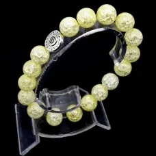 Bracelet on a rubber band made of natural stone "Citrin", silver metal fittings. Diameter of beads: 10mm, girth: 18.5cm+