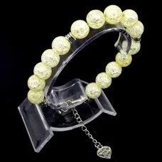 Bracelet made of natural stone "Citrine" metallized thread, metal silver fittings. Beads diameter: 10mm, girth: 19.5cm+