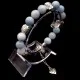 Bracelet made of natural stone *Blue Agate* base metallized thread. Bead diameter: 10mm, girth: 19cm+