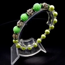 Elastic bracelet *Blackberry-Pearl* glass pearl beads: d-8mm, blackberry: d-10mm, girth: 20cm+