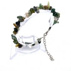 Bracelet on a fishing line with a lock made of natural stone *Green Jasper* baby beads diameter: 6x3mm+-, length: 19.5cm+
