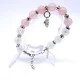 Bracelet made of natural stone *Rose Quartz-Rock Crystal* with a pendant, the base is a metallized thread. Bead diameter: 10mm, girth: 19cm+