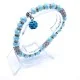 Elastic band bracelet with a pendant *Grounded Crystal* beads: d-8x6mm, rondel: d-6mm, girth: 19cm+