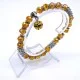Elastic band bracelet with a pendant *Grounded Crystal* beads: d-8x6mm, rondel: d-6mm, girth: 19cm+