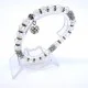 Elastic band bracelet with a pendant *Grounded Crystal* beads: d-8x6mm, rondel: d-6mm, girth: 19cm+