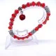 Elastic band bracelet with a pendant *Grounded Crystal* beads: d-8x6mm, rondel: d-6mm, girth: 19cm+
