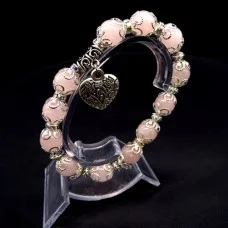 Natural stone bracelet *Rose quartz* with elastic, diameter: 10mm, girth: 19cm