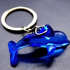 Брелок акриловий морський світ у вигляді дельфіна. Колір синій, розмір: висота-2,2см, довжина-4,4см