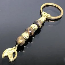 Keychain Talisman amulet made of natural stone Tiger's eye