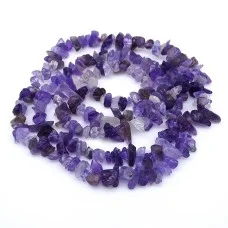 Beads natural stone on a fishing line *Amethyst* crumb, diameter 7-9mm(+-), length 82cm