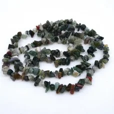 Beads natural stone on a fishing line *Green Jasper* crumb, diameter 7-9mm(+-), length 85cm
