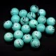 Mallorca beads with natural turquoise stone, glossy round, diameter: 10mm, price for 1 piece.