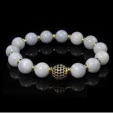 Bracelet made of natural stone Blue agate