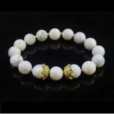 Bracelet with pendant made of natural stone Cacholong