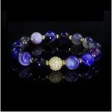 Natural stone bracelet Agate purple
