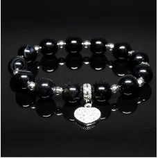 Bracelet made of natural stone Black agate