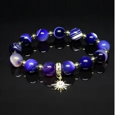 Natural stone bracelet  Agate purple