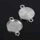 Findings, round connector, zinc alloy, color: antique silver, base for cabochon 14mm, packing: 10pcs.