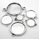 Findings, round connector, zinc alloy, color: antique silver, base for cabochon 14mm, packing: 10pcs.