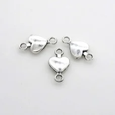 Accessories connector "Heart" metal color "antique silver" packing: 10 pcs.