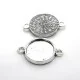 Findings, round connector, zinc alloy, color: antique silver, base for cabochon 14mm, packing: 10pcs.