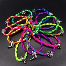 Bracelet children's colored thread amulet against the evil eye with a pendant *Sea World* metal color: silver, size: universal 12-15cm