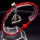 Bracelet red thread amulet against the evil eye with a pendant *sailboat* metal color: silver, size: universal 12-19cm